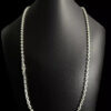Cordao Cadeado 4Mm Banhado A Prata 925 Luxo Preto