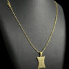 Cordao Cadeado Banhado A Ouro 18K Preto