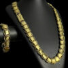 Cordao Dubai Supremo 18Mm Banhado A Ouro 18K Pulseira Preto