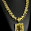 Cordao Dubai Supremo 18Mm Pingente Jesus 3D Banhado Ouro 18K Preto