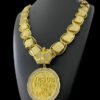 Cordao Dubai Supremo 22Mm Pingente Jesus E Dono Banhado A Ouro 18K Preto