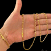 Cordao E Pulseira 3Mm Tijolinho Banhado A Ouro Masculino