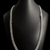 Cordao Friso 8Mm Banhado A Prata 925 Preto