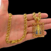 Cordao Friso 8Mm Nossa Senhora De Aparecida Banhado A Ouro