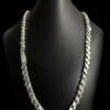 Cordao Friso S 8Mm Banhado A Prata 925 Luxo Preto