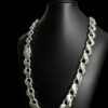 Cordao Friso S Fecho Nossa Senhora 16Mm Banhado A Prata 925 Preto