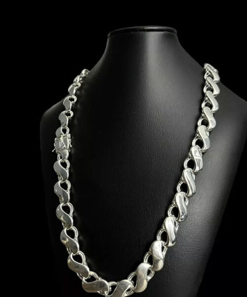 Cordão Friso s Fecho Nossa Senhora 16mm - Banhado a Prata 925