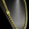 Cordao Friso Triplo 12Mm Fecho Jacare Banhado A Ouro 18K Preto