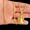 Cordao Grumet 3Mm Pingente Aparecida Banhado A Ouro 18K