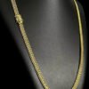 Cordao Lacraia 8Mm Fecho Nossa Senhora Banhado A Ouro 18K Preto