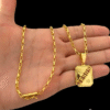 Cordao Pingente 3Mm Tijolinho Banhado A Ouro 18K Luxo