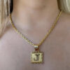Cordao Pingente Feminino 3Mm Cadeado Banhado A Ouro 18K Ca