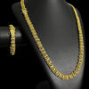 Cordao Pulseira Dubai Cravejado 8Mm Banhado A Ouro 18K Preto