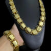 Cordao Pulseira Dubai Supremo 22Mm Banhado A Ouro 18K Preto