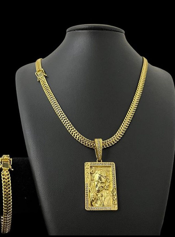 Cordao Pulseira Pingente Coringa – Banhado A Ouro 18K2