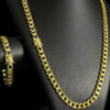 Cordao Pulseira Pitbull 10Mm Fecho Nossa Senhora Banhado A Ouro 18K Preto