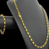 Cordao Pulseira Tijolinho Curto 6Mm Banhado A Ouro 18K Preto