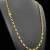 Cordao Tijolinho Curto 6Mm Banhado A Ouro 18K Preto