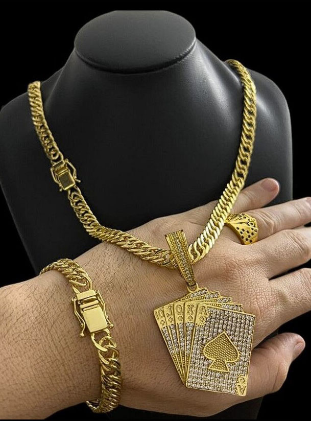 Cordao E Pulseira Grumet 7Mm Pingente Baralho Anel 2