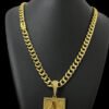 Corrente Grumet Pitbull 10Mm Pingente Letra Banhado A Ouro 2