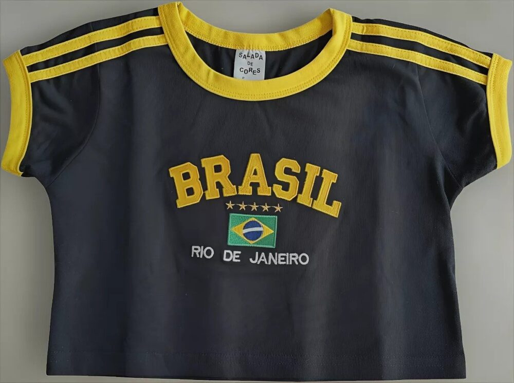 Cropped Do Brasil Bordada Retrô - Imagem 11