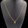 Escapulario 1Mm Cadeado Estrela De Davi Banhado A Ouro 18K Preto