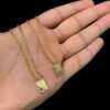 Escapulario Cadeado 1Mm Nossa Senhora Banhado A Ouro 18K Preto