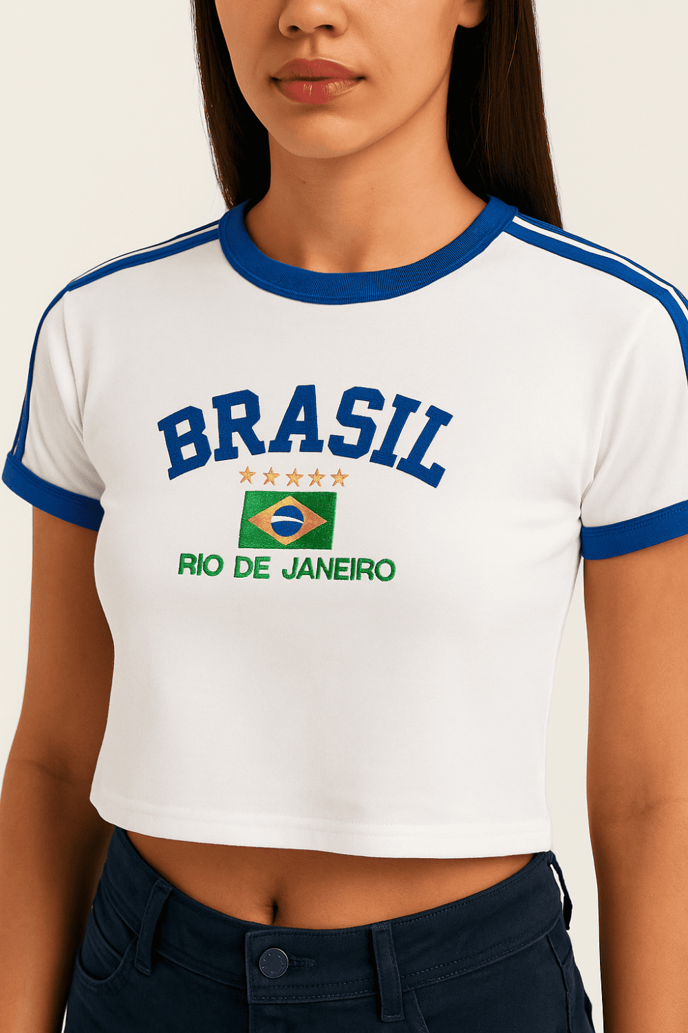 Cropped Do Brasil Bordada Retrô - Imagem 12