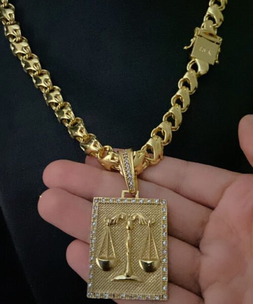 Cordão Friso x + Pingente Direito - Banhado a Ouro 18k