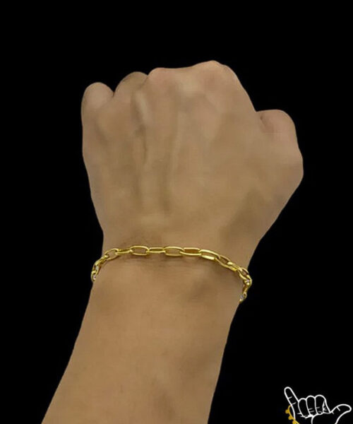 Pulseira Meia Cana 5mm - Banhado a Ouro 18k