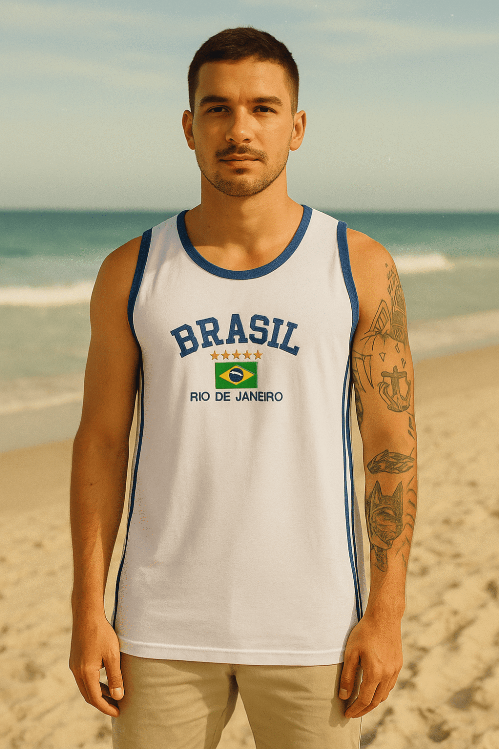 Camisa Regata Do Brasil Bordada - Imagem 3