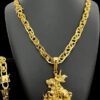 Kit Conjunto Imperador 10Mm Corrente Pulseira – Banhado A Ouross 18K22
