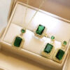 Kit Cordao Anel Par De Brincos Feminino Banhado A Ouro 18K P
