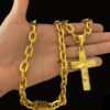 Kit Corrente Cadeado 14Mm Pingente Rosto De Cristo – Banhado A Ouro 18K32
