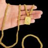 Kit Corrente Friso 5Mm Pulseira Pingente Letra – Banhado A Ouro 2