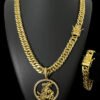 Kit Corrente Grumet Lacraia 10Mm Pulseira Pingente Sao Jorge – Banhado A Ouro 2