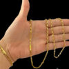 Kit Corrente Tijolinho 4Mm Pulseira Pingente Cruz – Banhado A Ouro 18K33 2