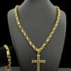 Kit Corrente Trancado 8Mm Pulseira Pingente – Banhado A Ouro 2