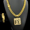Kit Friso Triplo 12Mm Banhado A Ouro 18K