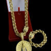 Kit Friso Triplo 13Mm Fecho Especial Banhado A Ouro 18K Preto