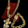 Kit Friso Triplo 13Mm Fecho Especial Mao Rezando Banhado A Ouro 18K Preto