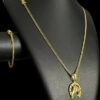 Kit Grumet 3Mm Pingente Ferradura Banhado A Ouro 18K Preto