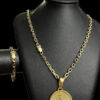 Kit Cordao Pulseira Pingente Nossa Senhora Preto
