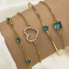 Lote 4 Pulseiras Feminina Banhadas A Ouro 18K Preto