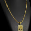 Lacraia 5Mm Pingente Nossa Senhora Banhado A Ouro 18K Preto