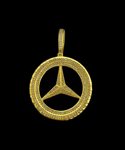 Pingente Mercedes Bens g - Banhado a Ouro 18k