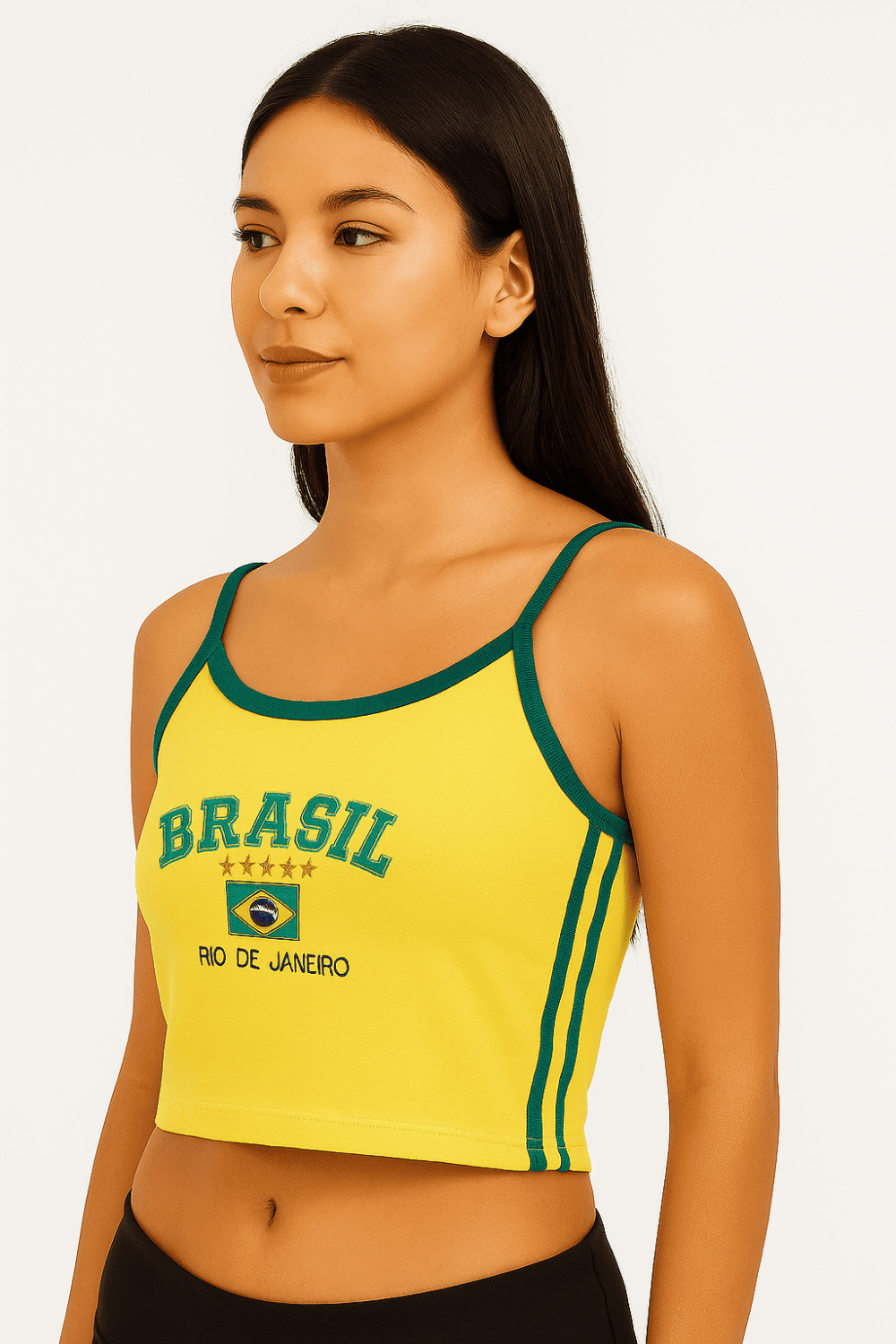 Camisa Do Brasil Suplex Bordada Retrô - Imagem 12