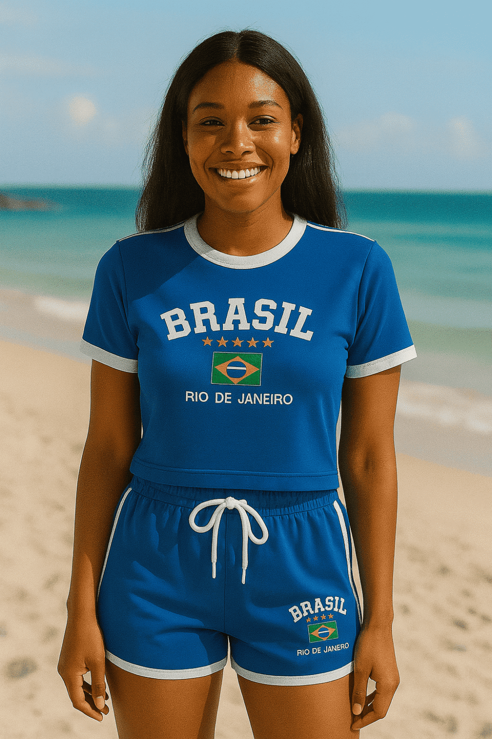 Camisa Do Brasil + Short Do Brasil Bordado Retrô - Imagem 16