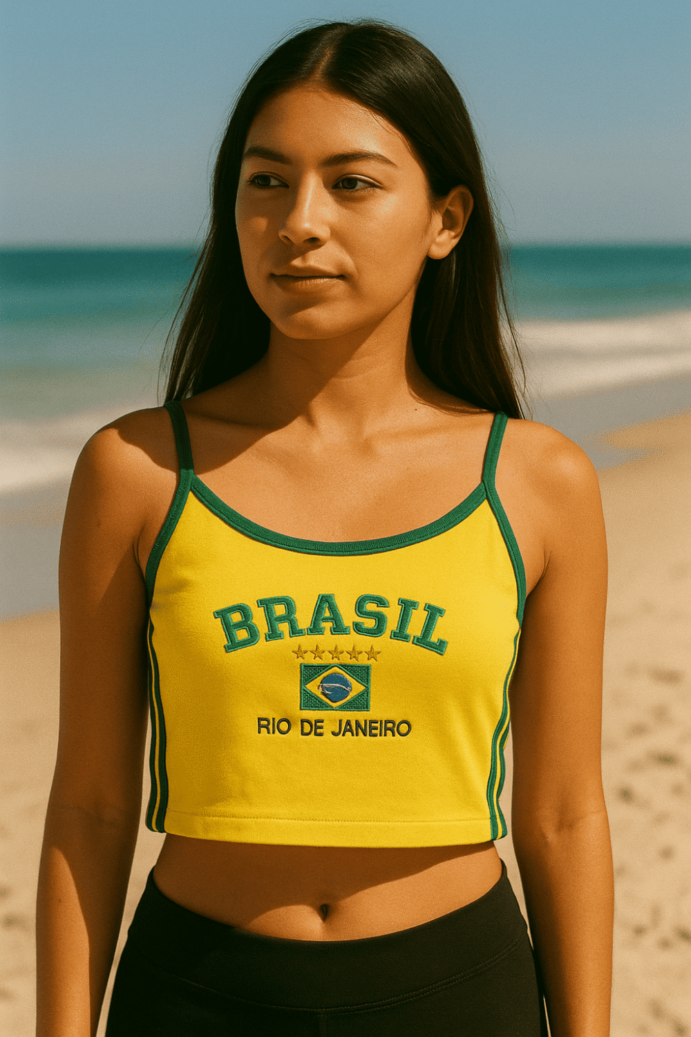 Camisa Do Brasil Suplex Bordada Retrô - Imagem 7
