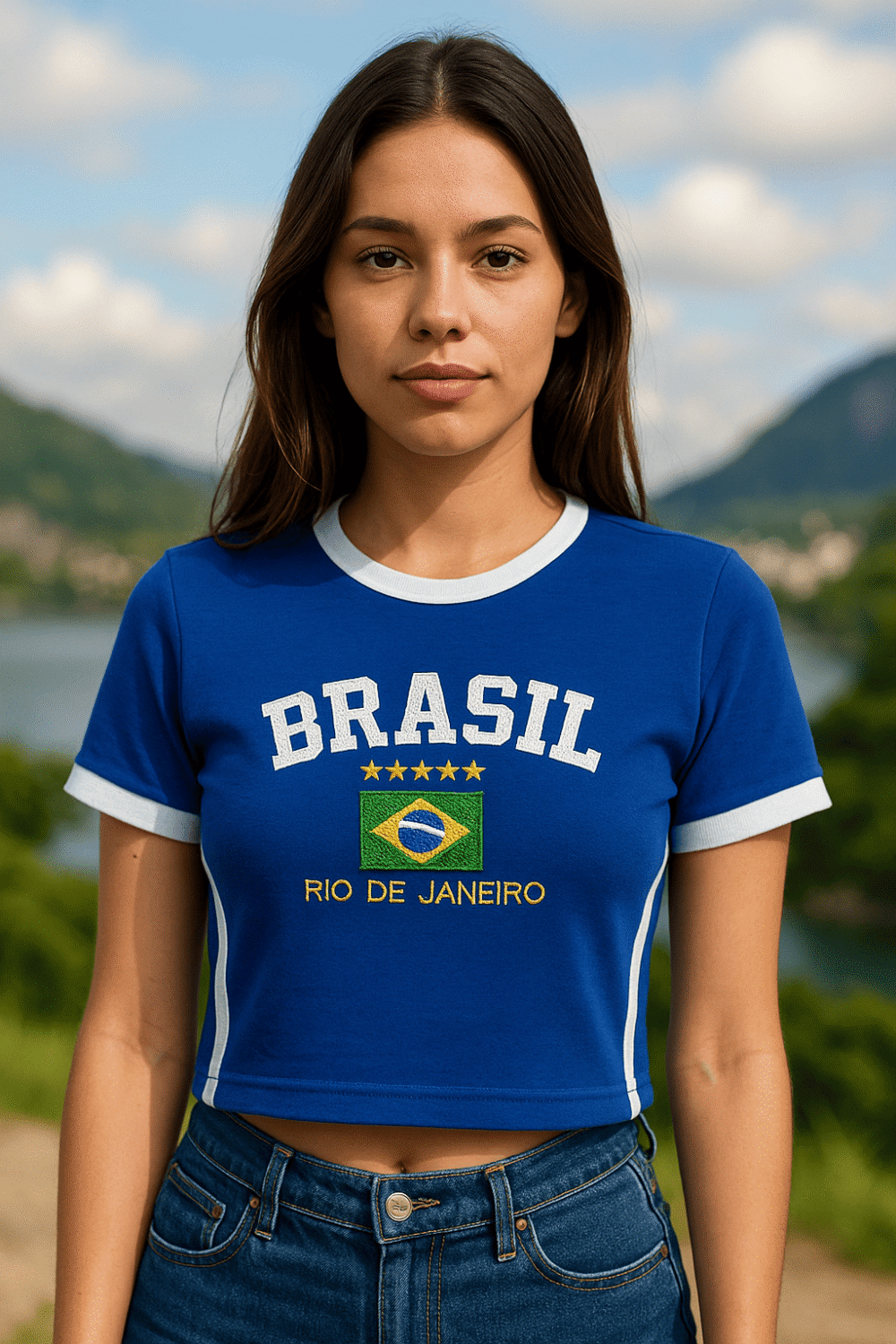 Camisa Do Brasil Bordada Babylock Retrô Vintage Listras Laterais - Imagem 27